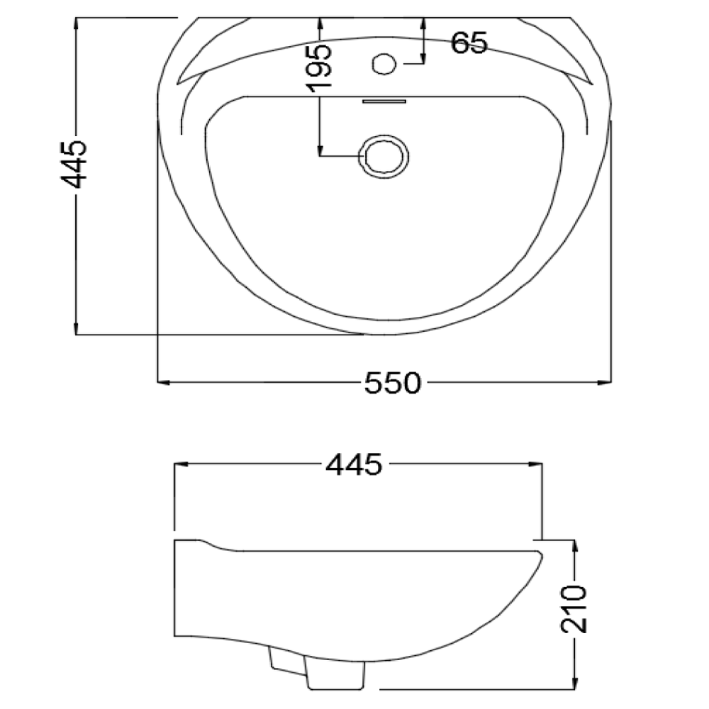 ACL 550WH Wall Hung Basin ACOLIA
