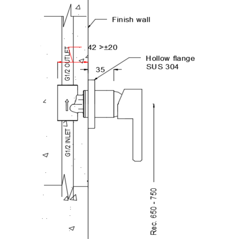 Acolia Concealed Shower (Cold) 222110040 Installation Guideline