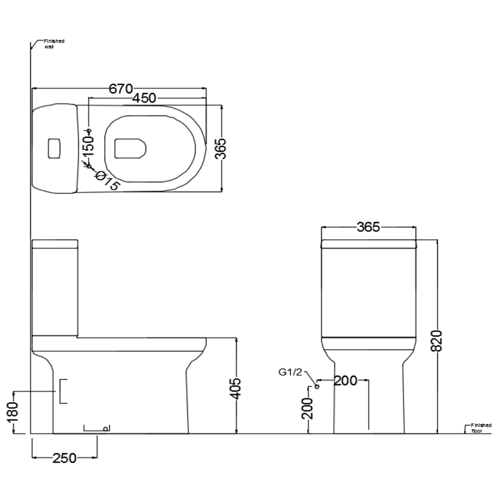Acolia Oval 3113 Washdown Close Coupled Pedestal Water Closet Set P